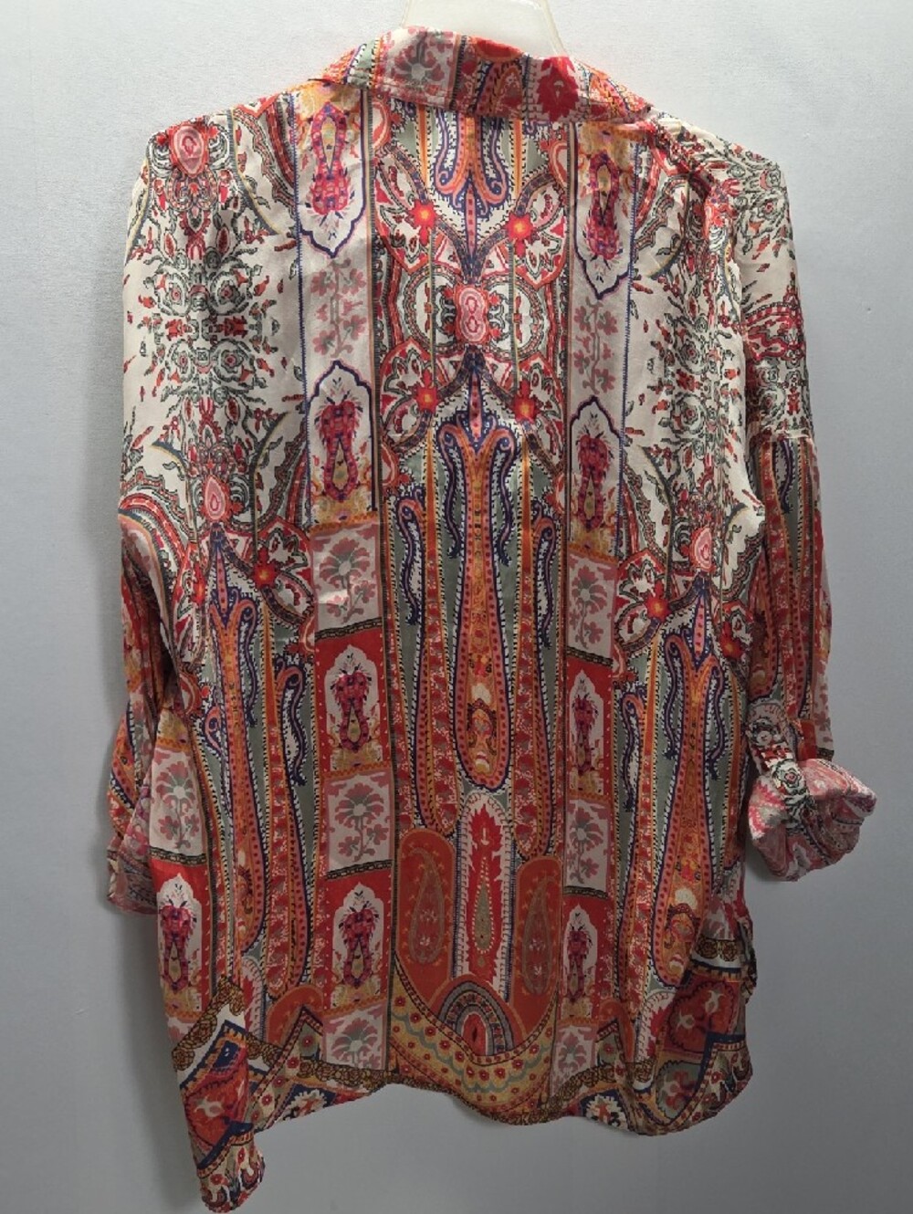 Tolani Multicolor Paisley Button-Up Blouse Size L - Picture 2 of 4